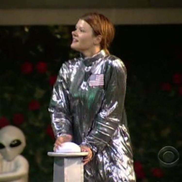 Dr. Michele Ross in an astronaut costume on Big Brother 11 alien challenge