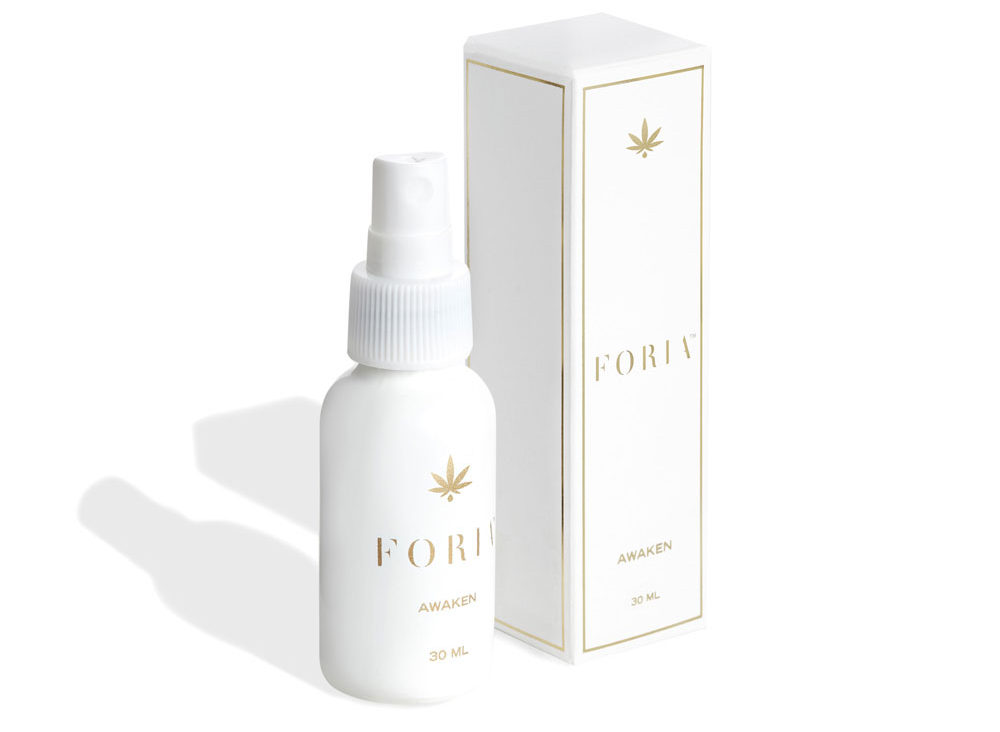 white bottle of foria sexual lubricant containing CBD oil