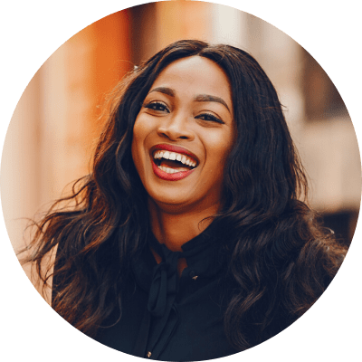 black woman laughing