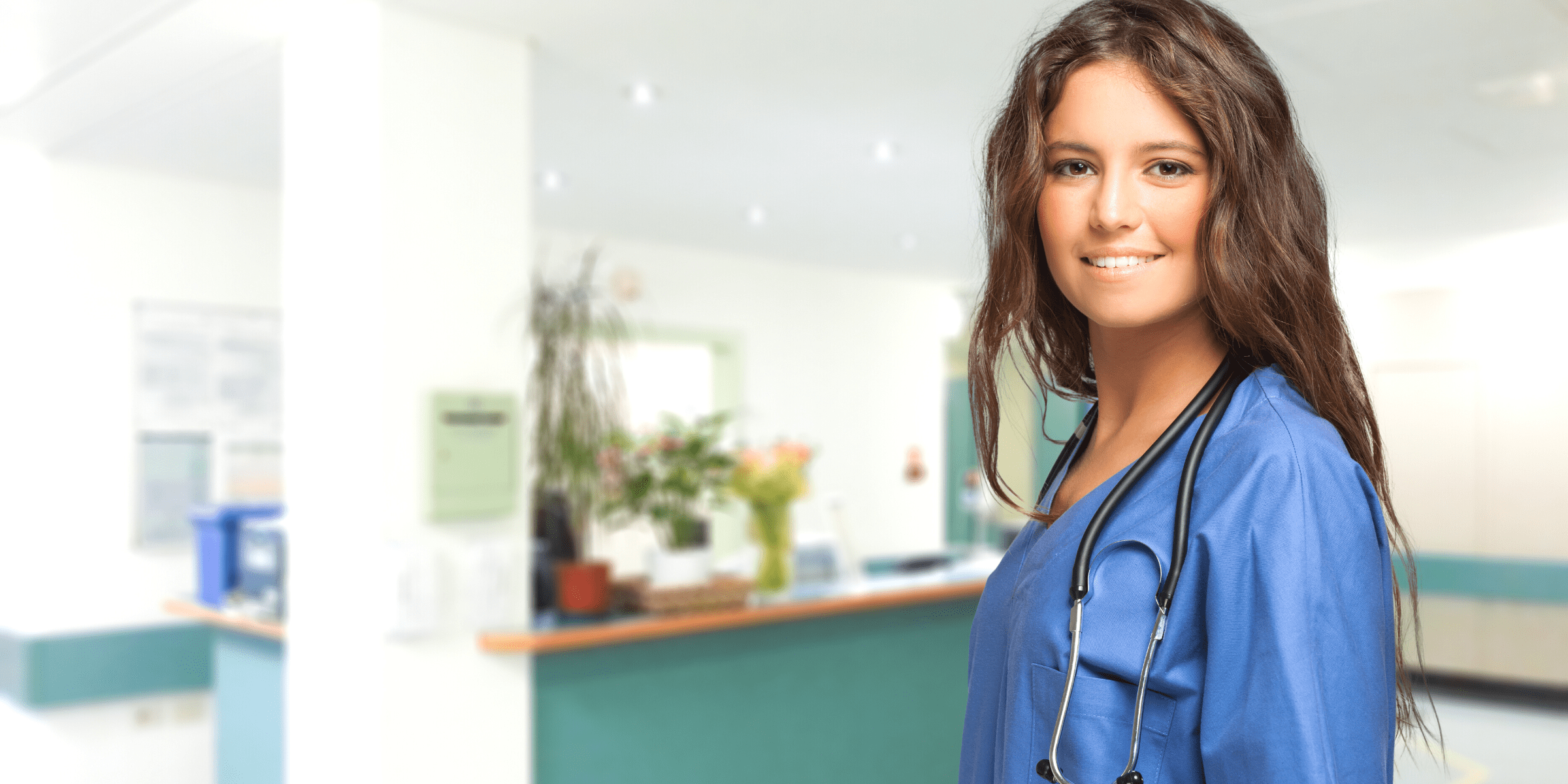 young female nurse traveling for work