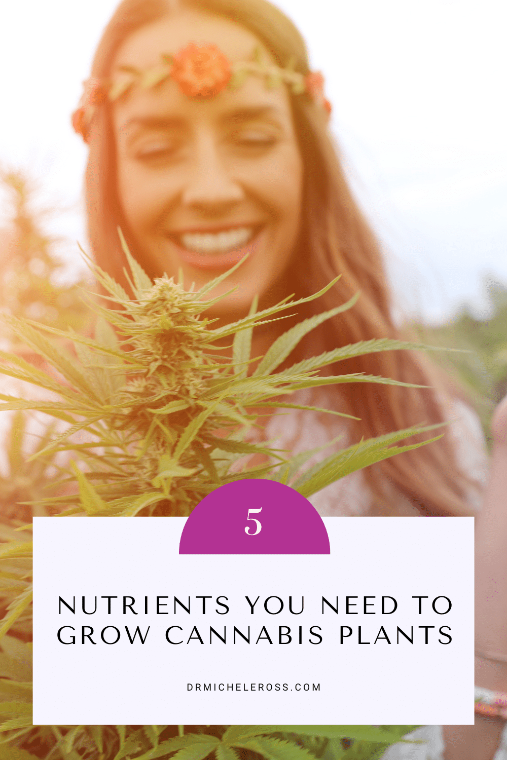 happy woman growing cannabis plants