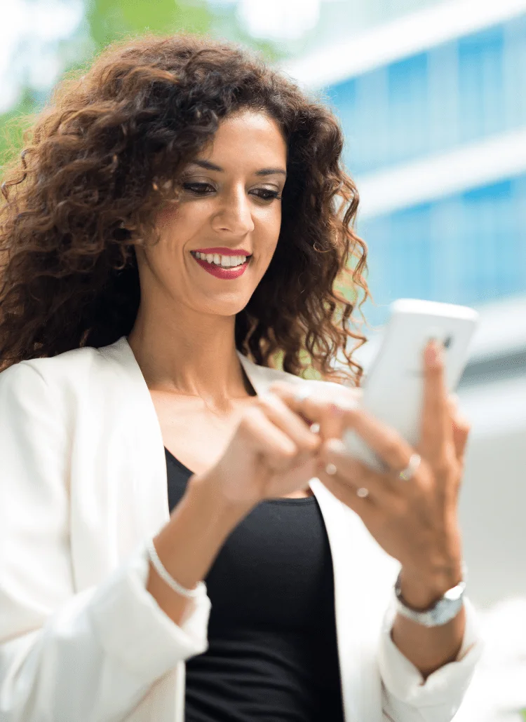 woman uploading medical history to mobile app for health