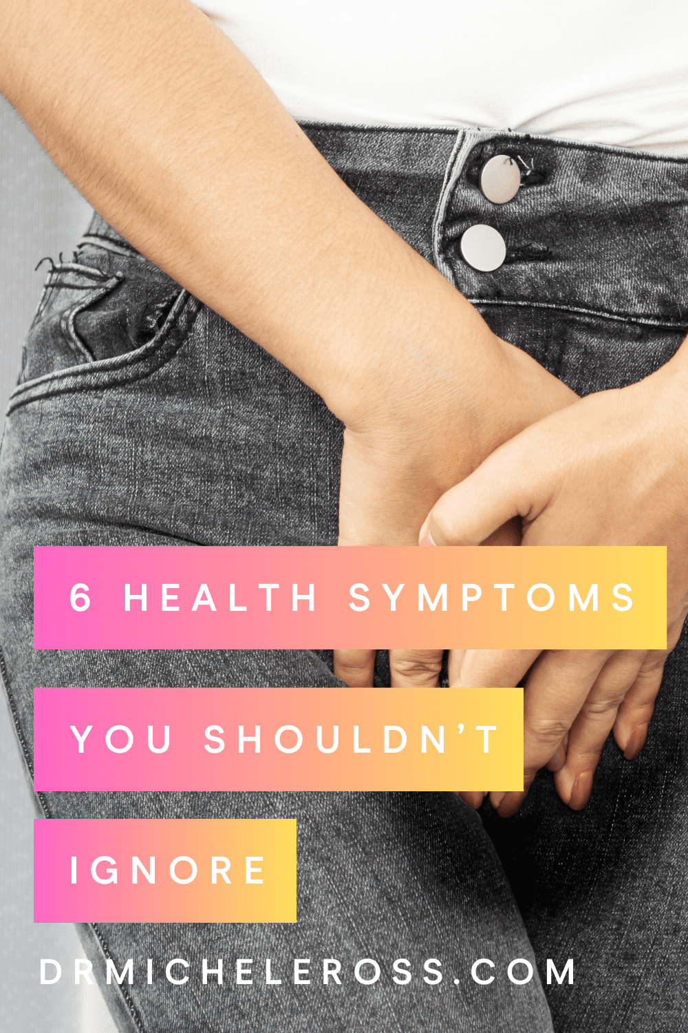 young woman in black jeans has to pee frequently bladder infection health symptoms