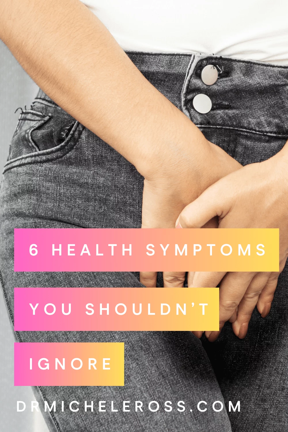 young woman in black jeans has to pee frequently bladder infection health symptoms
