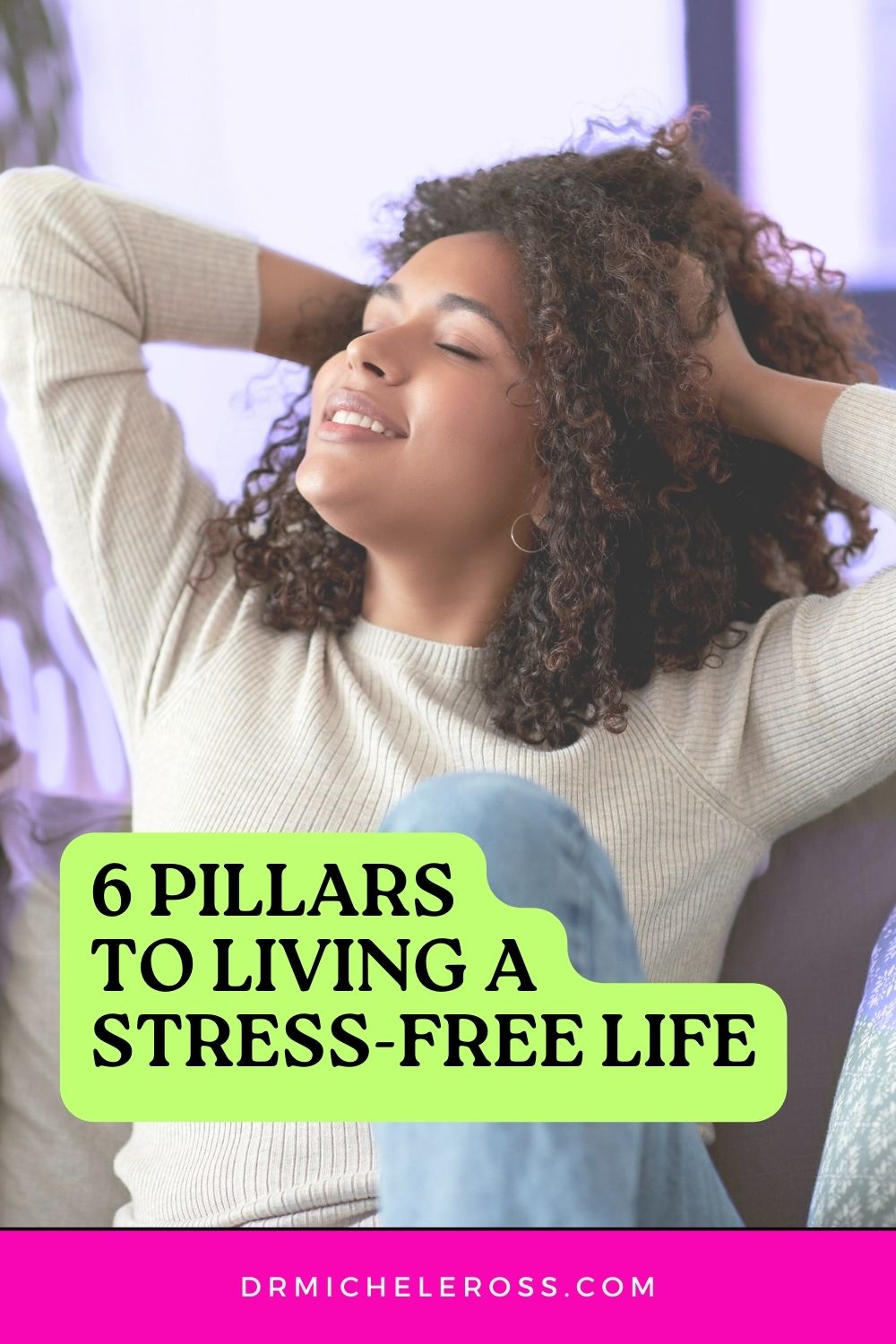 young black woman relaxing on couch stress-free