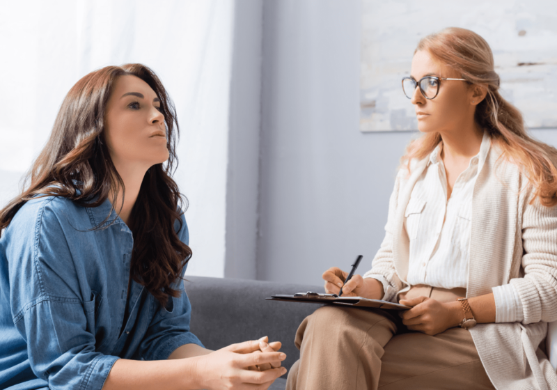 woman with OCD talking to her therapist