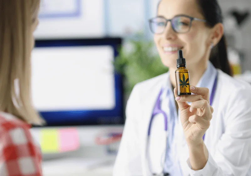 woman doctor explaining thc to medial marijuana patient