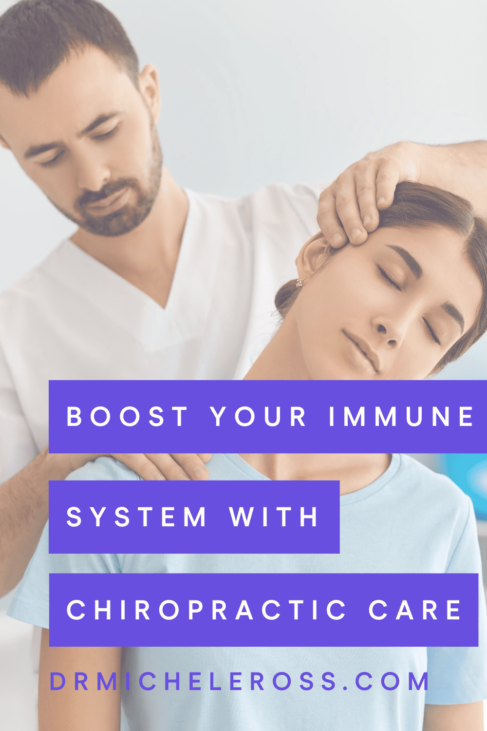 woman getting neck cracked at the chiropractor boosting immune system