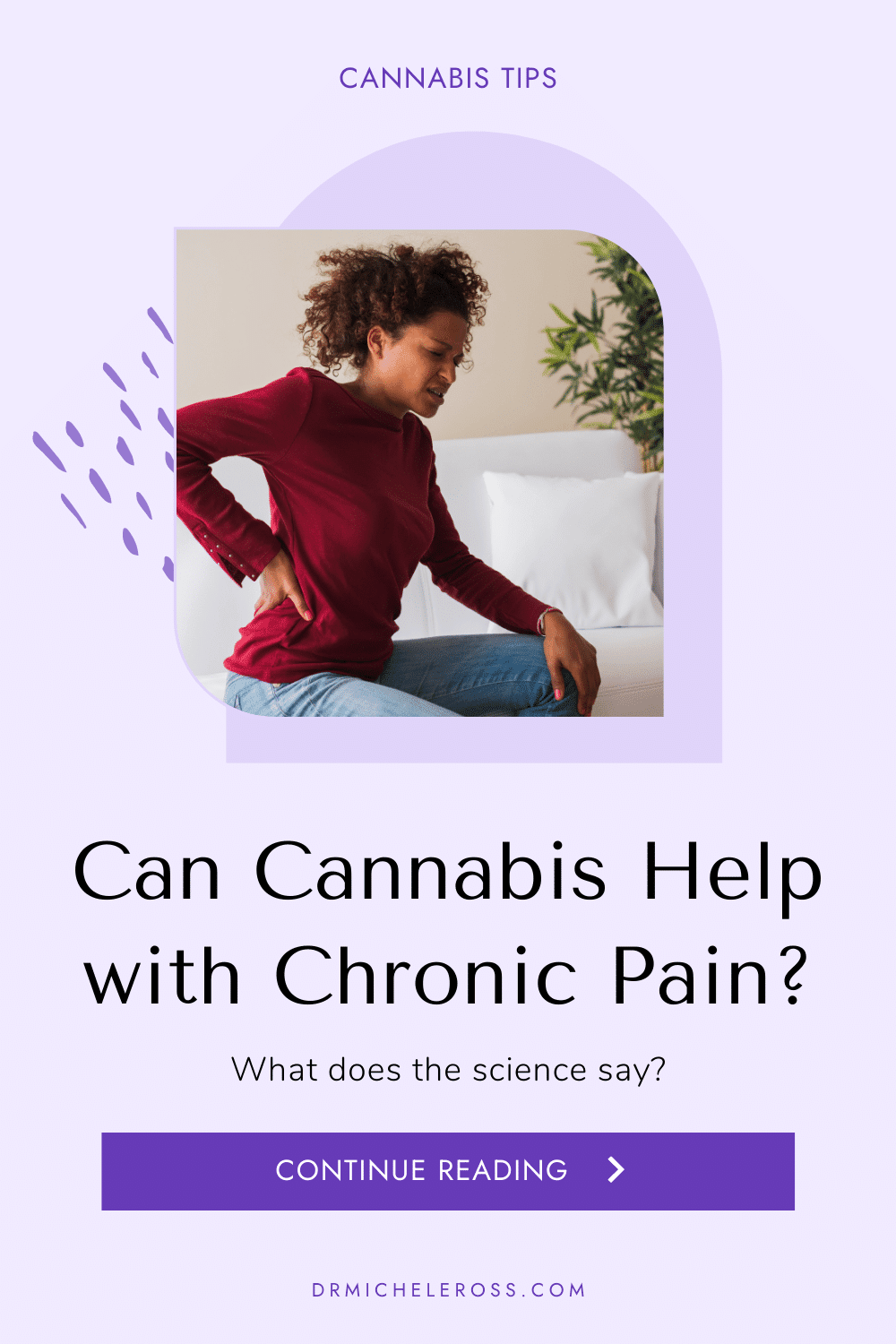 black woman with back pain thinking about using cannabis flower