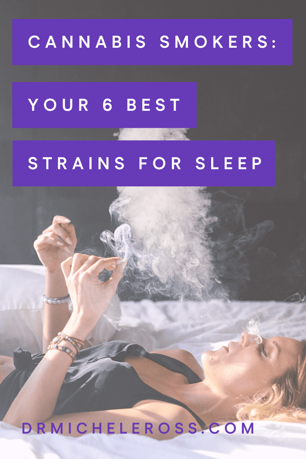 woman smoking best cannabis strain for sleep issues like insomnia