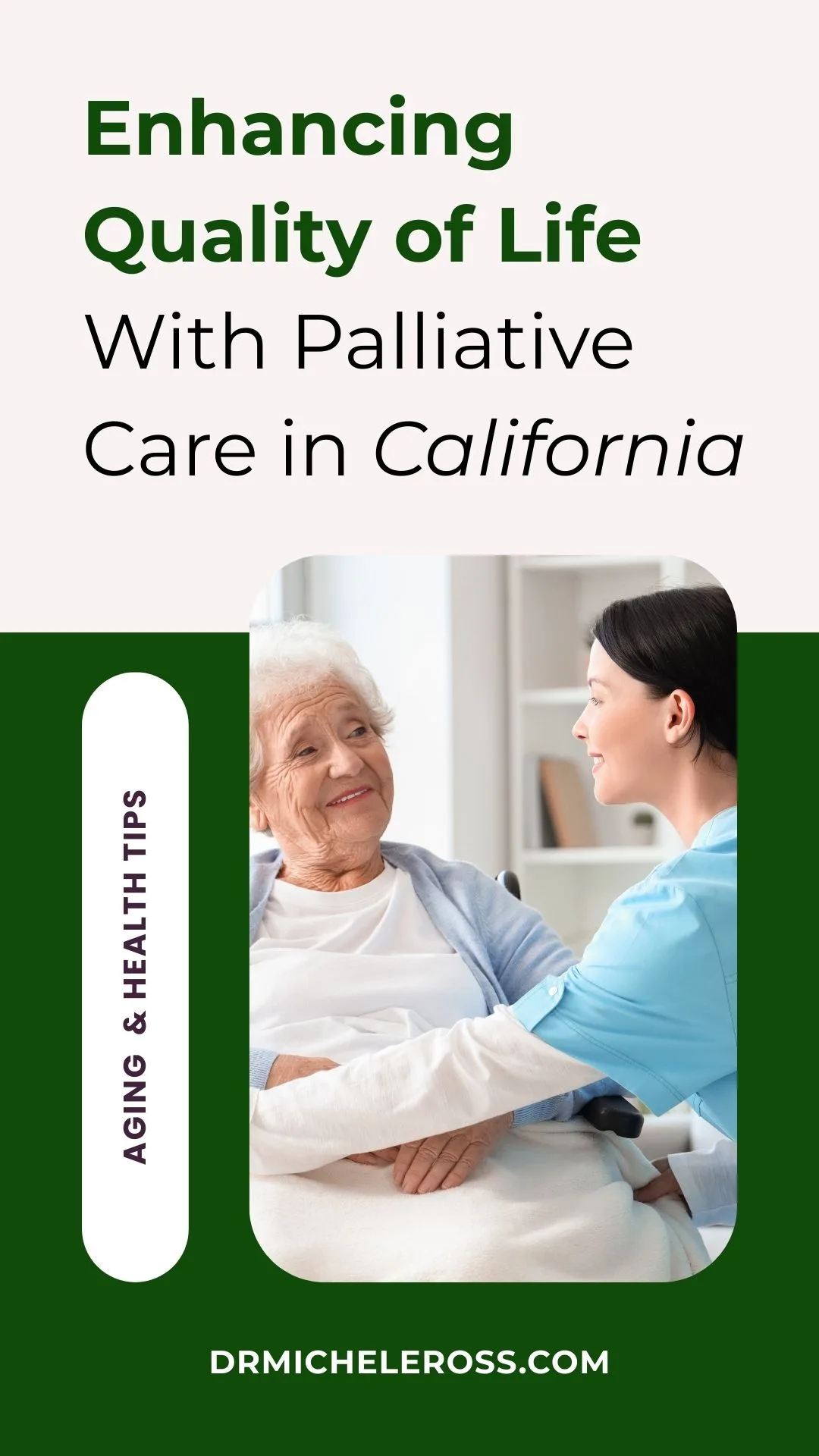 woman being taken care of by a nurse in a California palliative care center