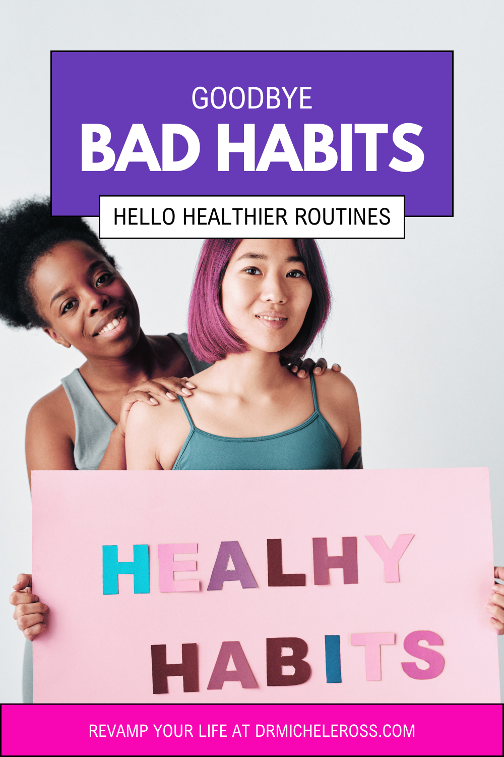 women holding healthy habits sign up pinterest