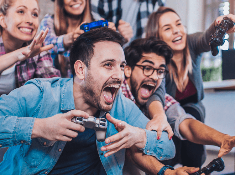 friends hanging out smoking cannabis and playing video games