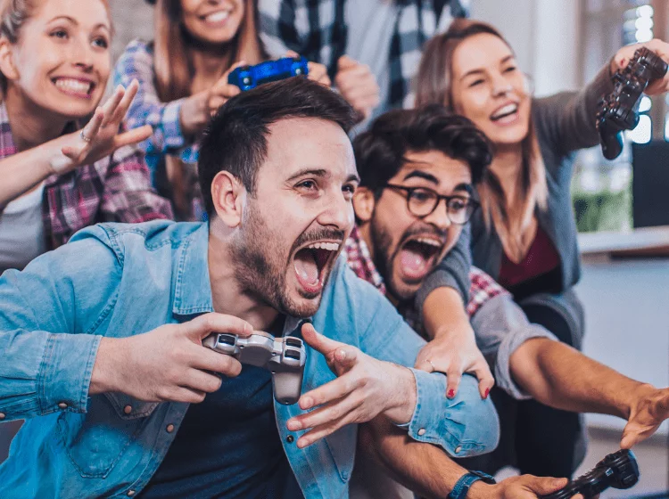 friends hanging out smoking cannabis and playing video games