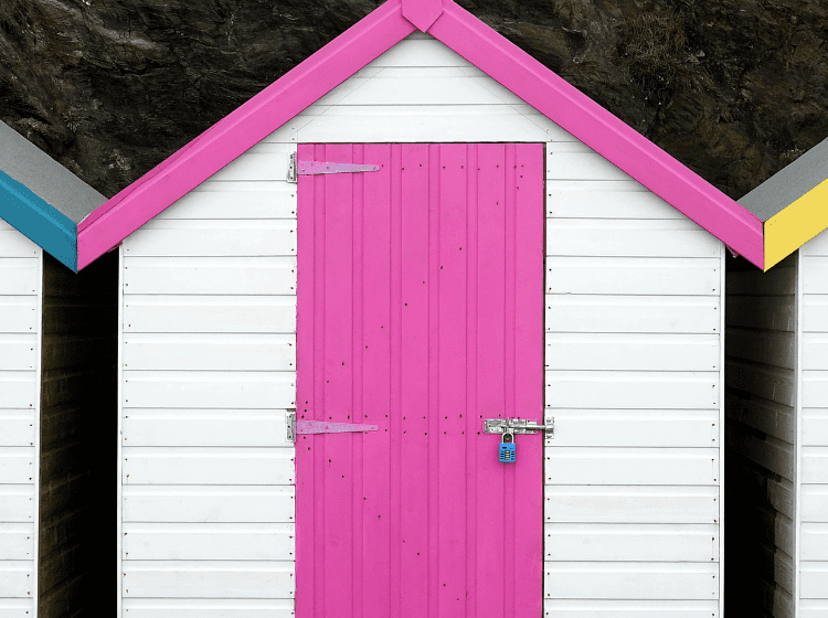 pink shed in backyard to grow cannabis in