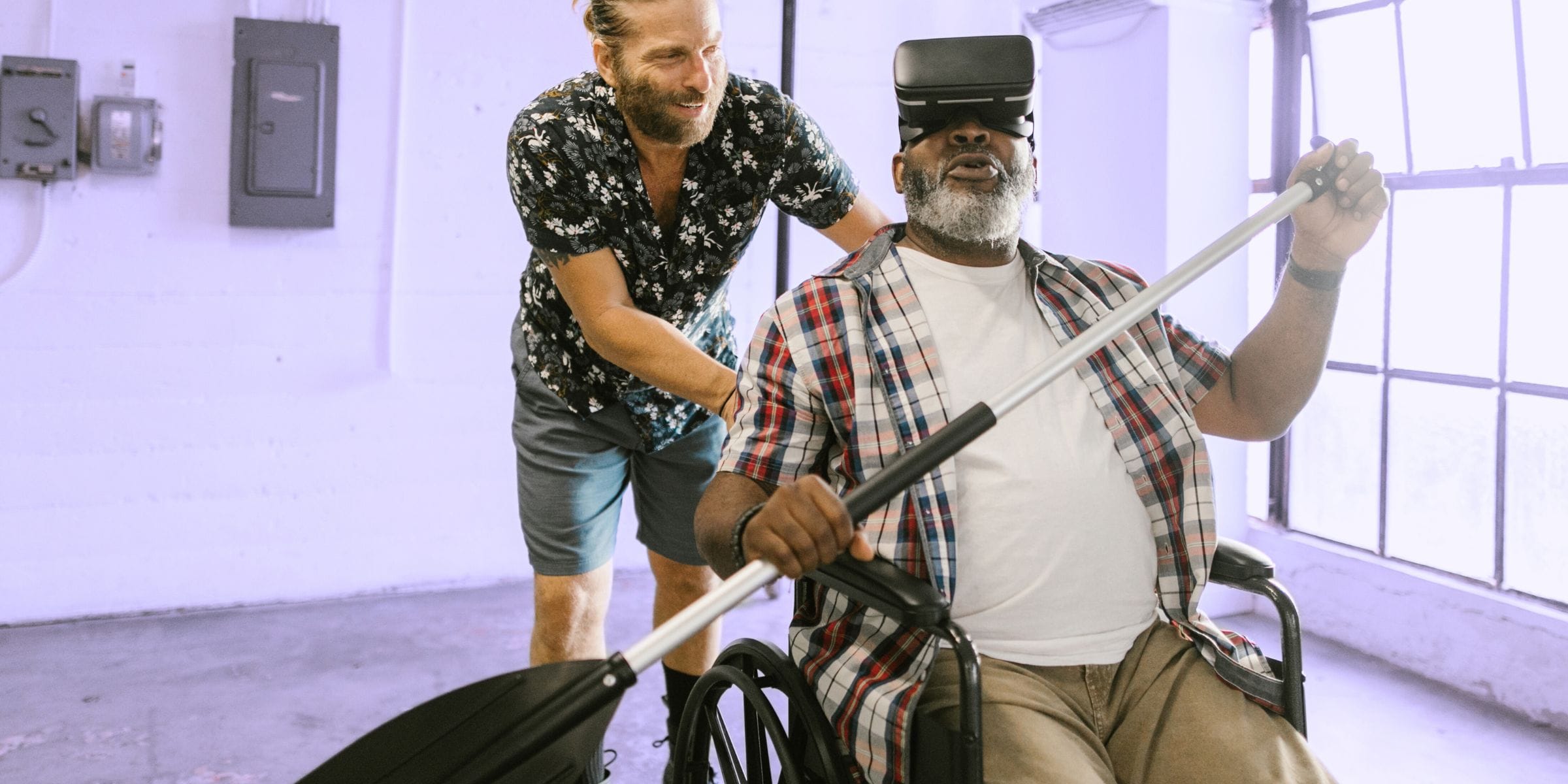 Man with chronic illness boosting brain health with virtual reality therapy