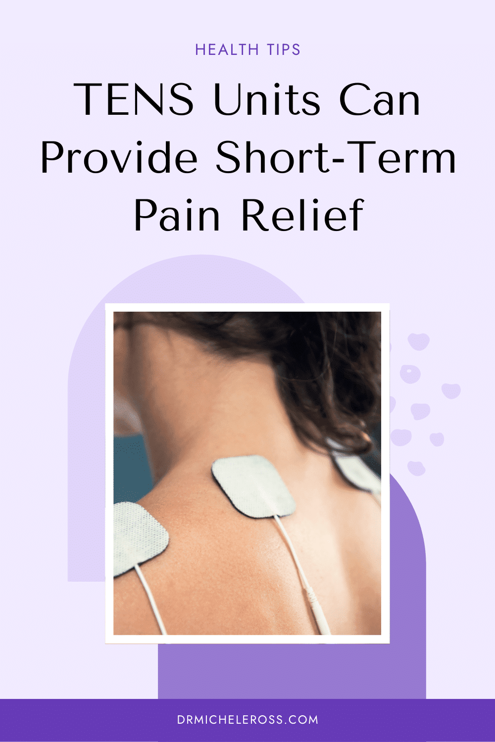 woman with chronic pain using tens units on shoulder