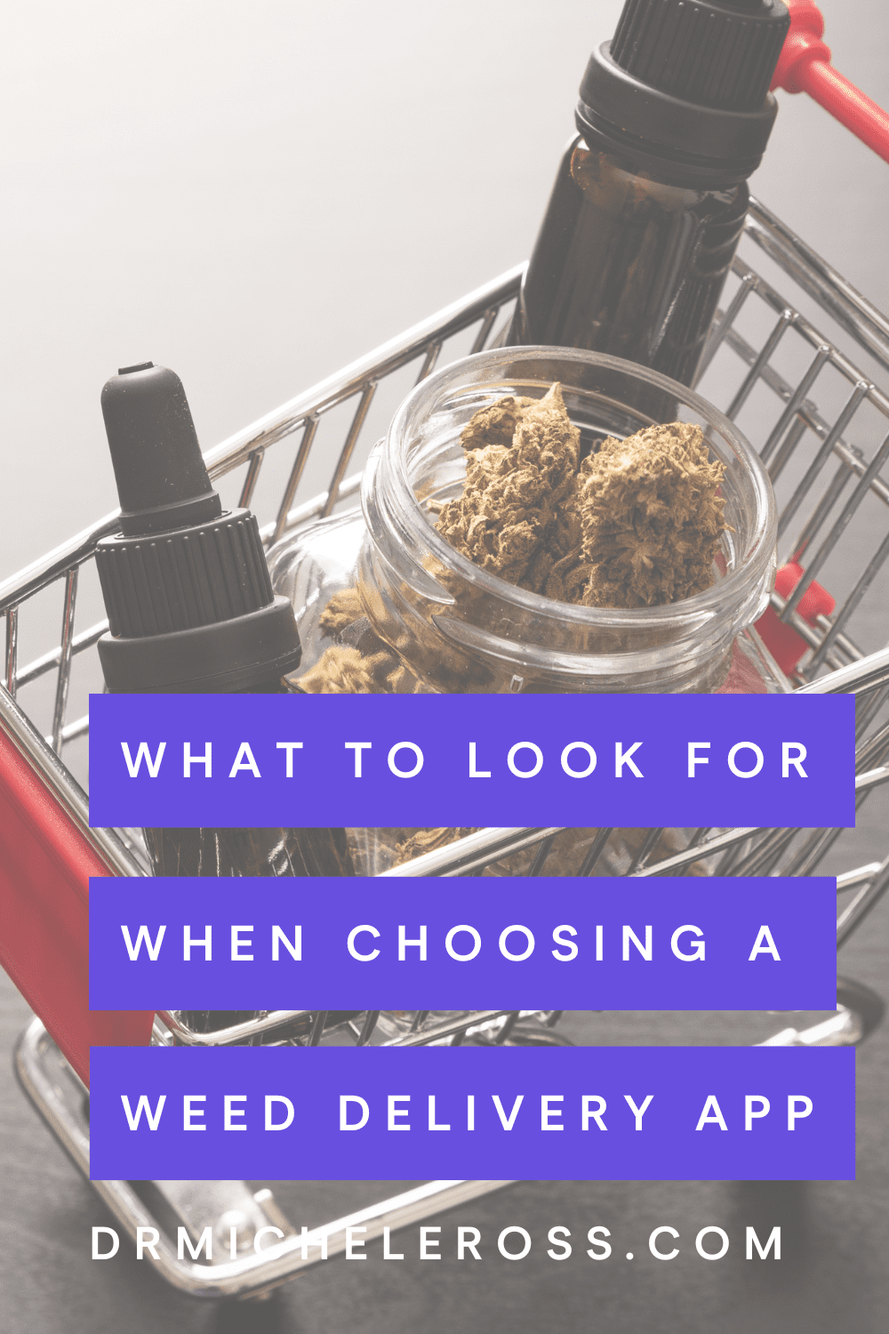 cannabis flower in weed delivery shopping cart