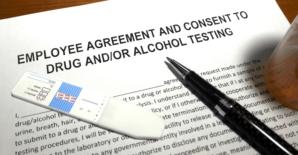 person reading cannabis drug testing employer agreeement