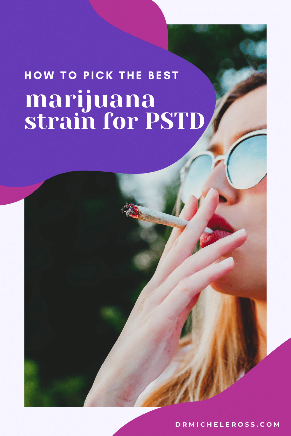 young female veteran smoking weed for PTSD