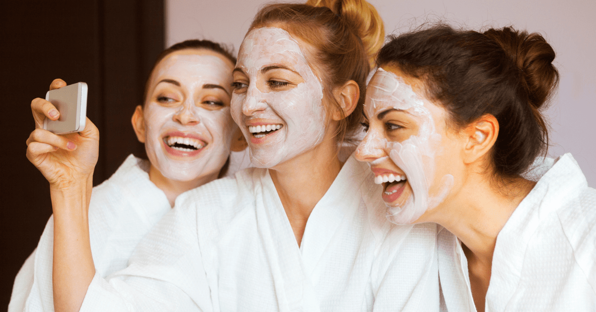 women are friends and enjoying spa day