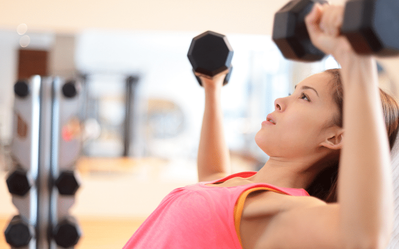 woman exercising at the gym